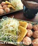 白髪ねぎとお揚げの鶏団子しゃぶしゃぶ風♩