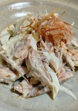 かつお生節しょうゆと新玉ねぎのマヨ和え-レシピのメイン写真
