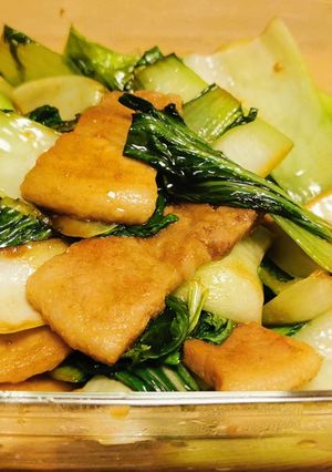 豚バラチンゲン菜炒め-レシピのメイン写真