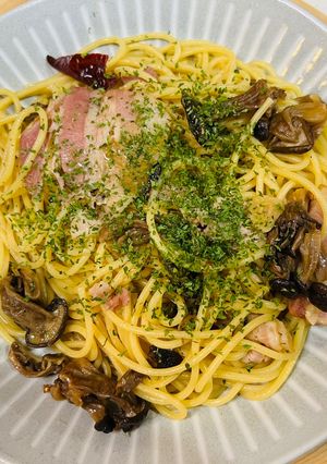 干ししめじのアーリオ・オーリオのパスタ🍝-レシピのメイン写真