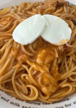 モッツァレラとミートのスパゲッティ-レシピのメイン写真