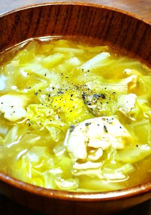 青梅塩麹漬豚と白菜のお味噌汁柚子と黒胡椒-レシピのメイン写真