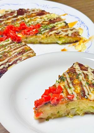 カリ熱ふわトロ白菜orキャベツお好み焼き-レシピのメイン写真