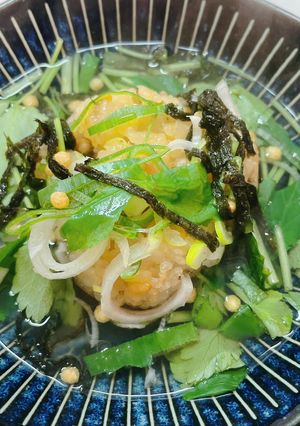 ゆず味噌焼きごぼうおにぎりのお茶漬け-レシピのメイン写真