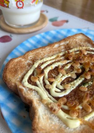【娘レシピ】オリジナルお好み焼きトースト-レシピのメイン写真