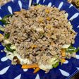 四毒抜き)合い挽き肉味噌そぼろと野菜炒め