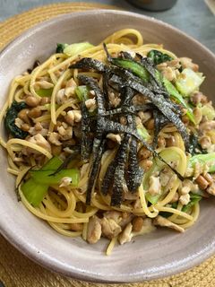 鯖と納豆の和風パスタ-レシピのメイン写真