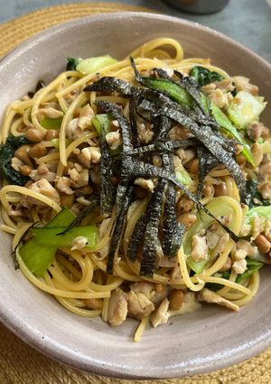 鯖と納豆の和風パスタ-レシピのメイン写真