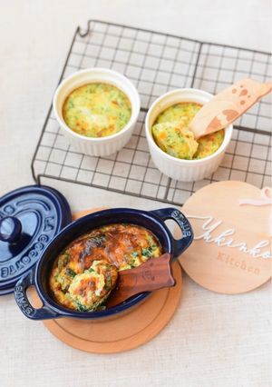 離乳食後期♡ほうれん草のココットオムレツ-レシピのメイン写真
