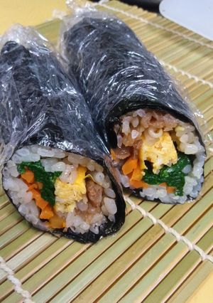 韓国風のり巻き☆細めのキンパ♪-レシピのメイン写真