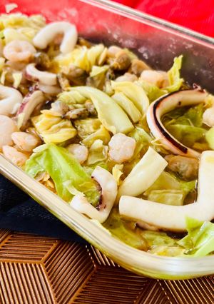魚介とキャベツの重ね蒸し-レシピのメイン写真