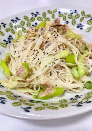 ツナと長葱の素麺チャンプルー-レシピのメイン写真