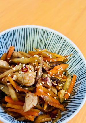 甘辛鶏ごぼうきんぴら。混ぜご飯に♡生姜はマスト！-レシピのメイン写真