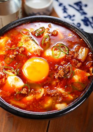 行列の韓国料理店の🍚スンドゥブチゲ🤩-レシピのメイン写真
