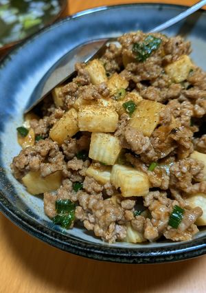 山椒でピリっ！長芋のシャキシャキそぼろ丼-レシピのメイン写真