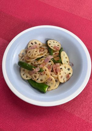 れんこんとししとうのぺぺロン炒め-レシピのメイン写真