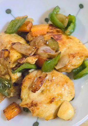 鶏むね肉とピーマンのカレー炒め〜♪♪-レシピのメイン写真
