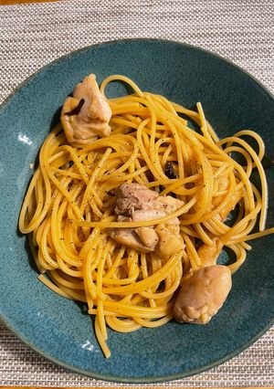 鶏肉の塩昆布バター醤油パスタ-レシピのメイン写真