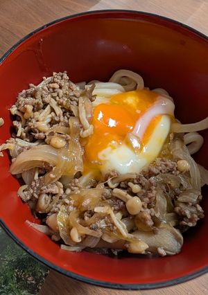 ひんやり甘辛！合いびき肉のすき焼き風-レシピのメイン写真