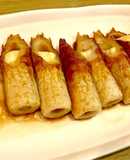 節約おつまみ！チーズちくわの照り焼き