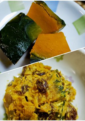 ★レンジでチン！かぼちゃの煮物とマヨ和え-レシピのメイン写真