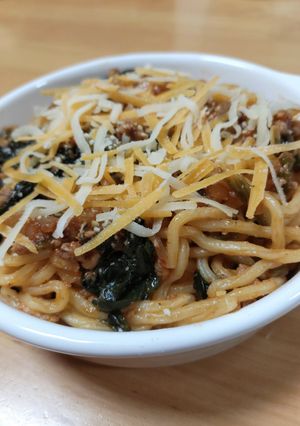 ボロネーゼパスタの焼かないドリア-レシピのメイン写真