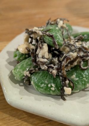 スナップエンドウのクリチ塩昆布-レシピのメイン写真