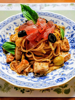 絶品マグロのトマトパスタ(ブッタネスカ)-レシピのメイン写真