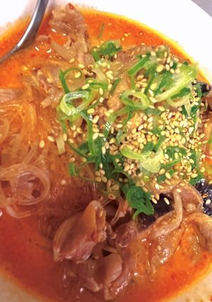 旨辛豆乳春雨スープ-レシピのメイン写真