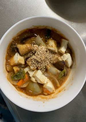 肉無豆腐コク旨クリーミー麻婆味野菜炒め-レシピのメイン写真