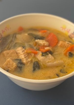 【給食】かぼちゃの豆乳みそ汁-レシピのメイン写真