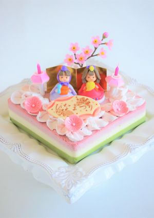 * ひな祭り ♡ 菱餅のチーズケーキ♪-レシピのメイン写真