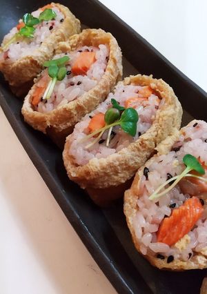 夕飯(1/22)鮭のお稲荷さん-レシピのメイン写真