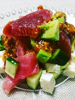 マグロと豆腐のユッケ風-レシピのメイン写真