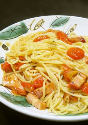 時短簡単ミニトマトとベーコンの美味パスタ-レシピのメイン写真