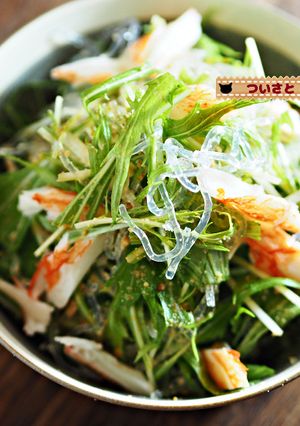 海藻麺で✧水菜とカニカマのごま酢和え-レシピのメイン写真