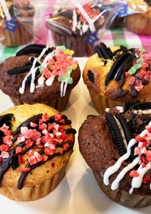 オレオで！マフィン　バレンタインVer.-レシピのメイン写真