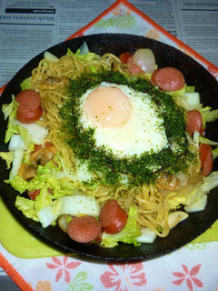 ボンゴレの塩焼きそば・目玉焼き載せ-レシピのメイン写真