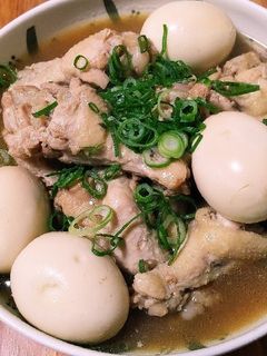 手羽元と、ゆで卵の煮たやつ(^^)-レシピのメイン写真