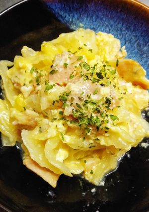 キャベツとベーコンの卵とじ-レシピのメイン写真