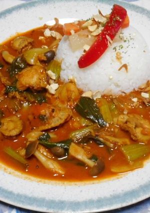 ホタテとチンゲン菜のスパイスカレー-レシピのメイン写真
