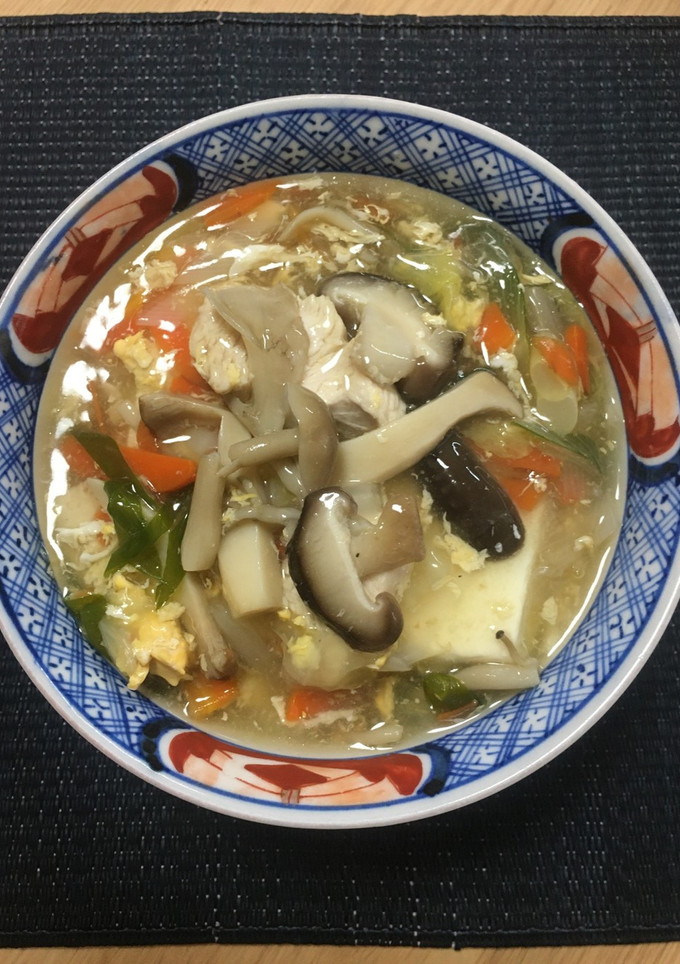 きのこと鶏ムネ肉の和風あんかけ絹ごし豆腐-レシピのメイン写真