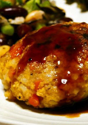 残りご飯で☆ベジタリアンハンバーグ-レシピのメイン写真