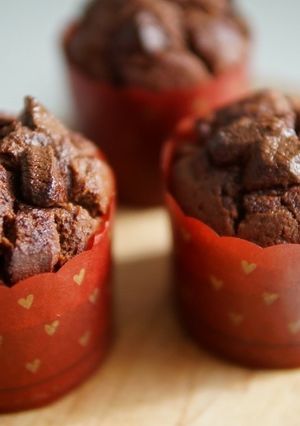 ダブルチョコの米粉はちみつマフィン-レシピのメイン写真
