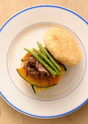 グリル野菜と近江牛のライスバーガー-レシピのメイン写真