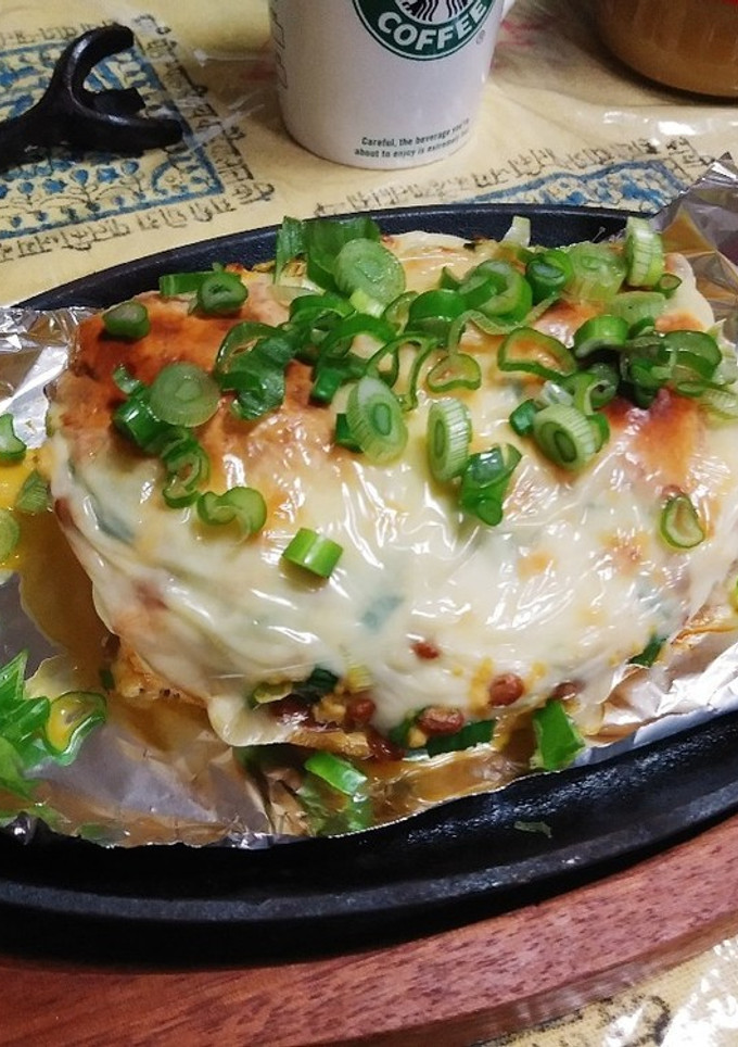 厚揚げ葱納豆の玉子ステーキ(簡単)-レシピのメイン写真