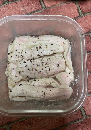 オリーブオイルでレンジサラダチキン　-レシピのメイン写真