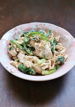 簡単♪鶏ささみとほうれん草のごまマヨ和え-レシピのメイン写真