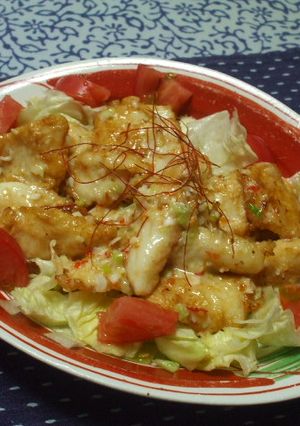 いかのチリマヨソース（野菜のっけ）-レシピのメイン写真