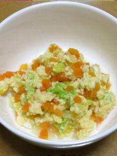 離乳食後期:にんじんと白菜の卵とじ-レシピのメイン写真